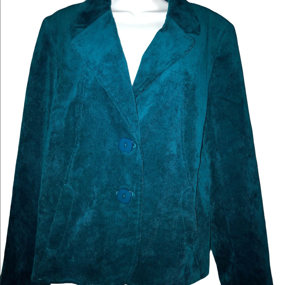 Women’s corduroy teal blazer